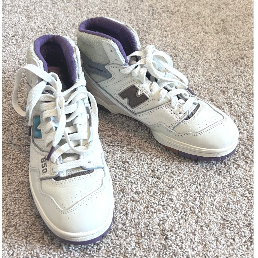 New Balance 650‎ High Top Sneakers White Purple Blue BB650RBD Womens 7.5 Mens 6